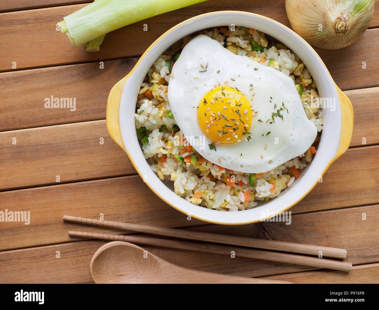 Asian food Vegetable egg fried rice Stock Photo Alamy
