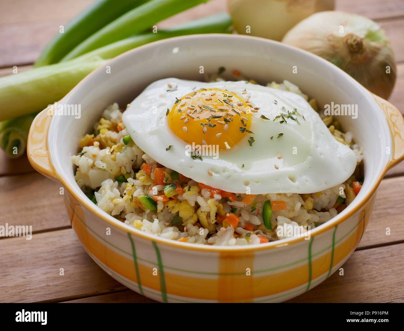 Asian food Vegetable egg fried rice Stock Photo - Alamy