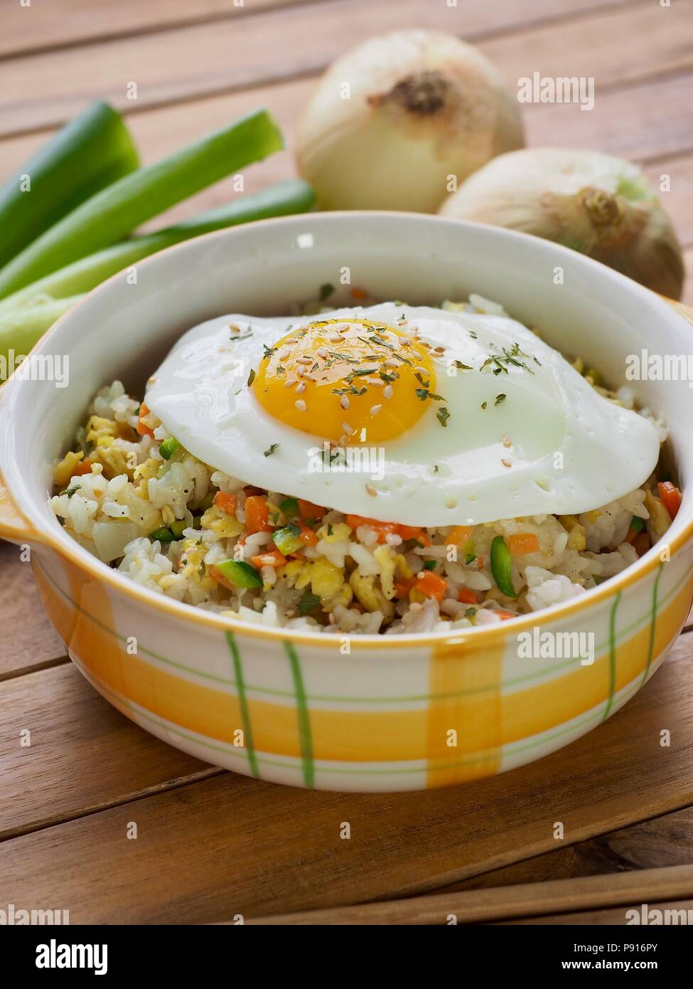 Asian food Vegetable egg fried rice Stock Photo Alamy