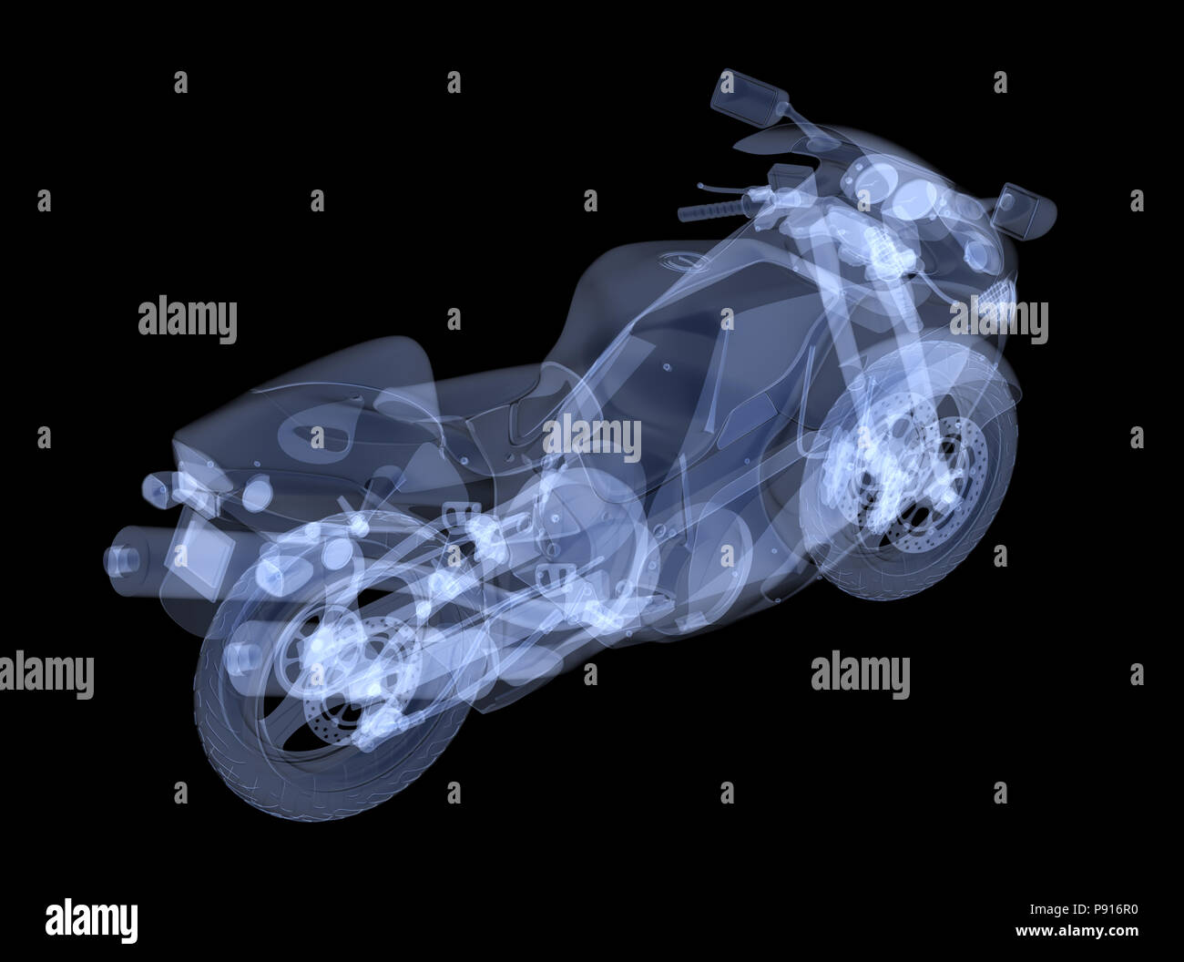 X-ray motorbike isolated. 3d render Stock Photo - Alamy