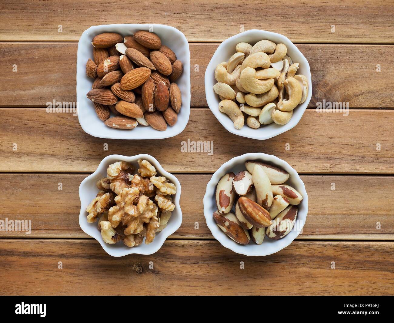 Almonds, walnuts, cashew nuts, Brazil nuts Stock Photo Alamy