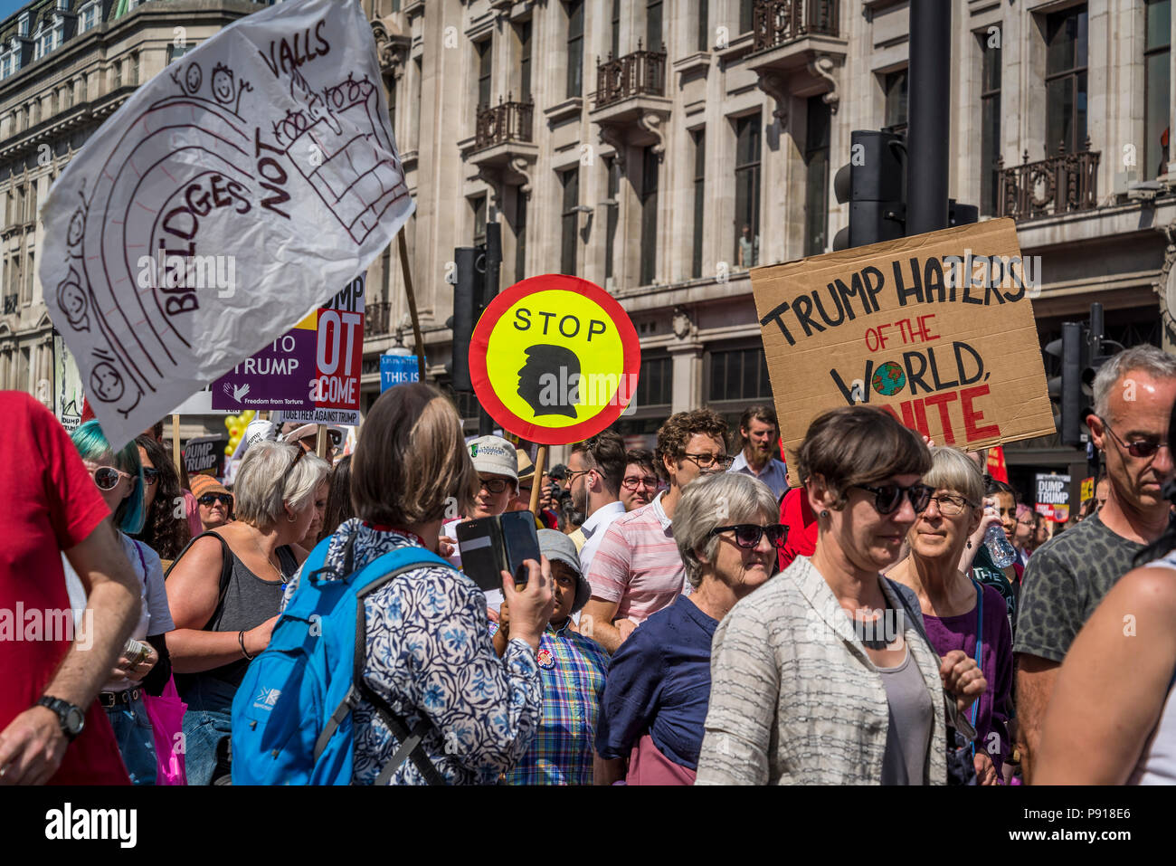 London, UK, 13 July 2018. Anti-Trump demonstration, London, UK 13.07.2018 Credit: Bjanka Kadic/Alamy Live News Stock Photo