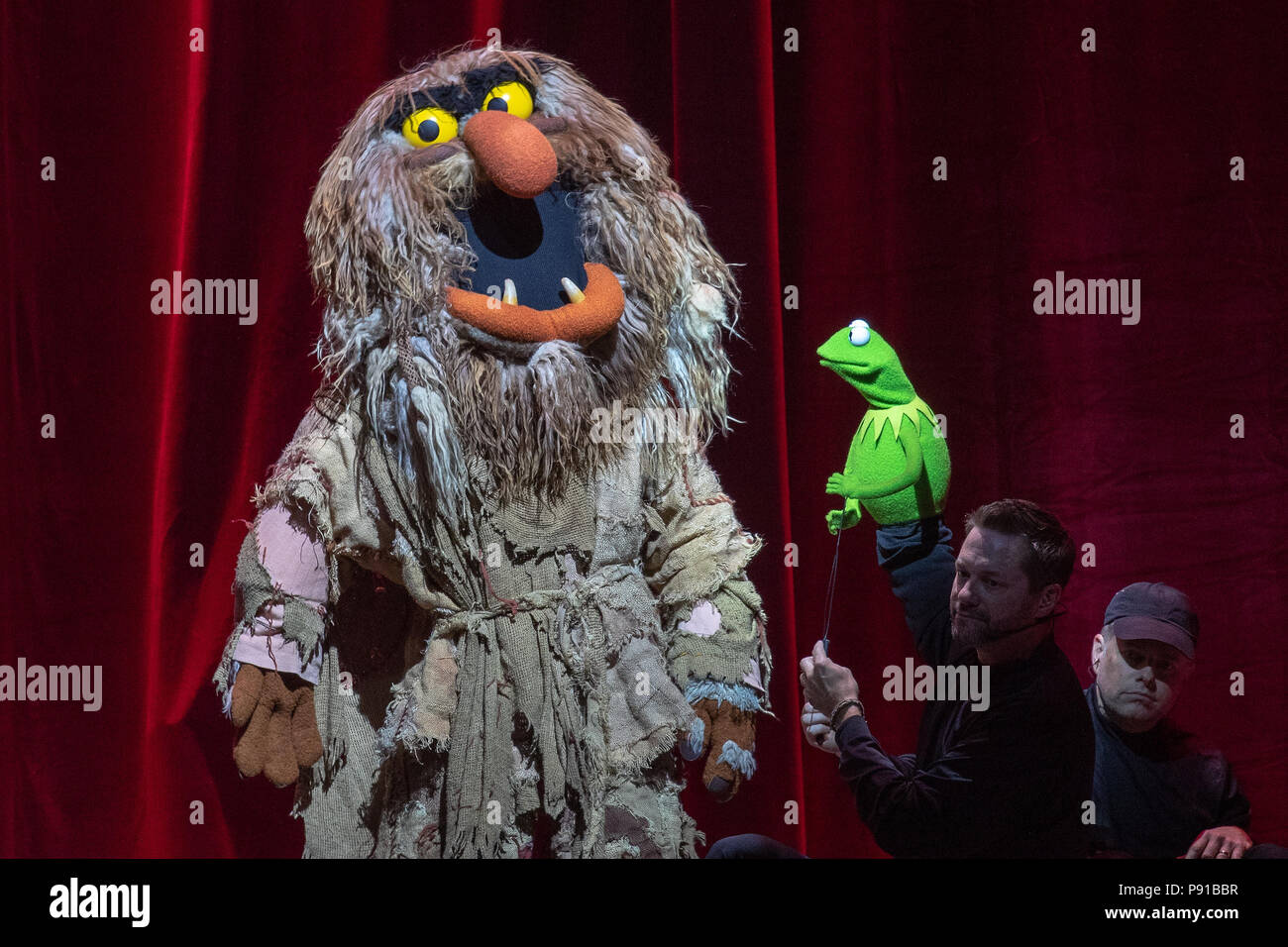 The O2 Arena, UK. 13th July 2018,Kermit and Sweetums  At The Muppets Take The O2, Peninsula Square, London. © Jason Richardson / Alamy Live News Stock Photo