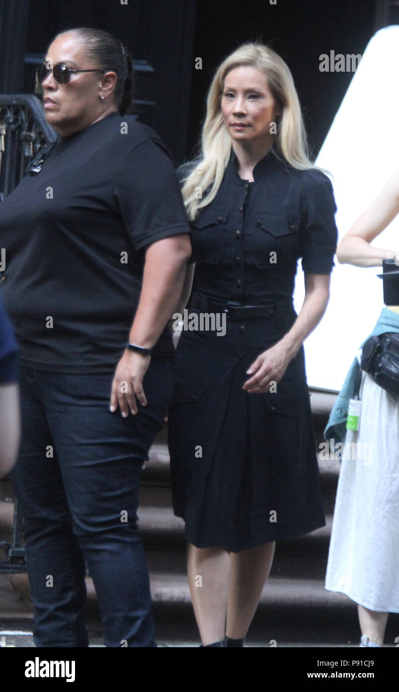New York, NY, USA. 13th July, 2018. Lucy Liu filming new season of