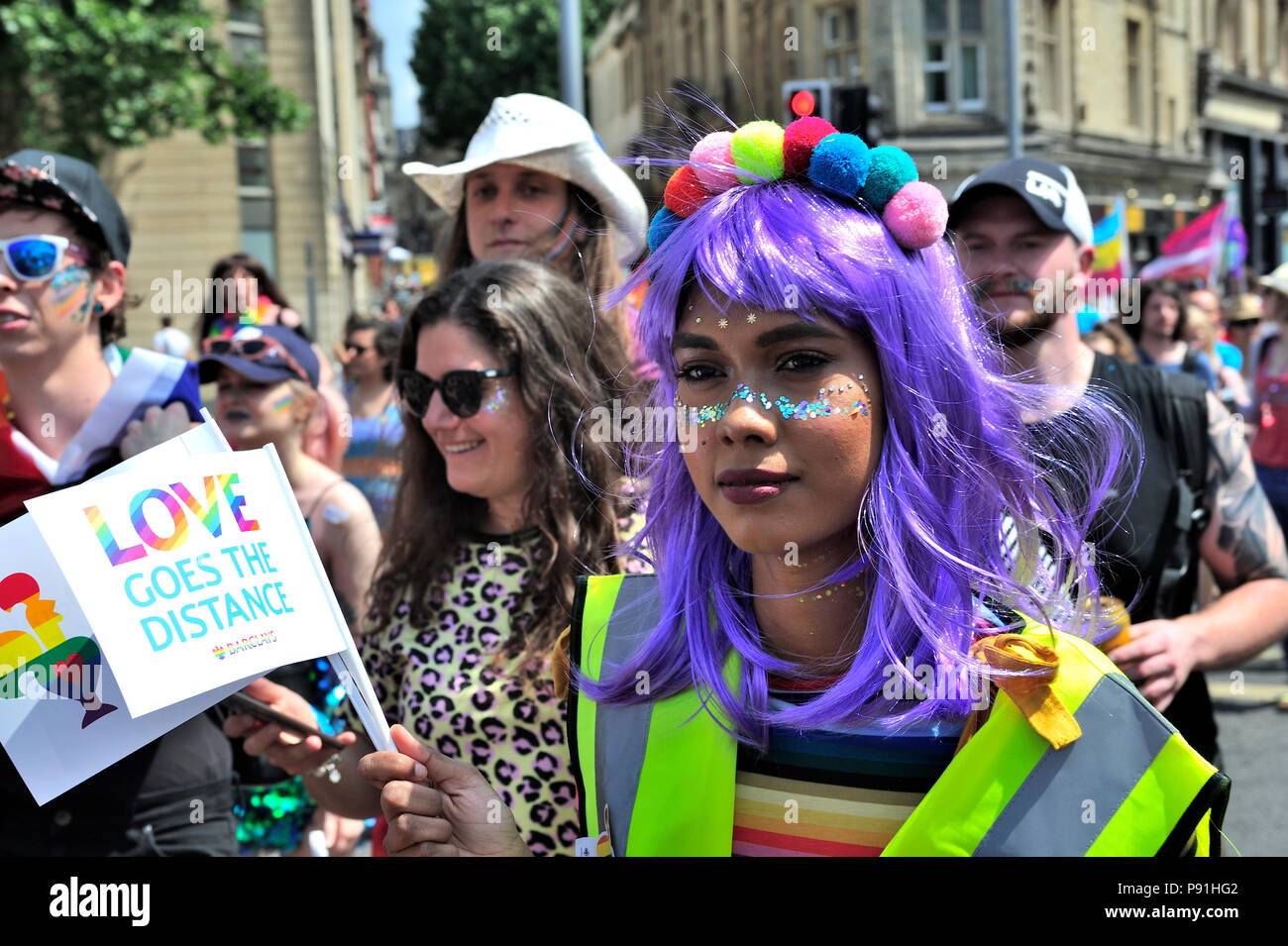 Bristol, UK, 14 July 2018. Gay Pride events around Bristol celebrate LGBTQ pride Credit: Charles Stirling/Alamy Live News Stock Photo