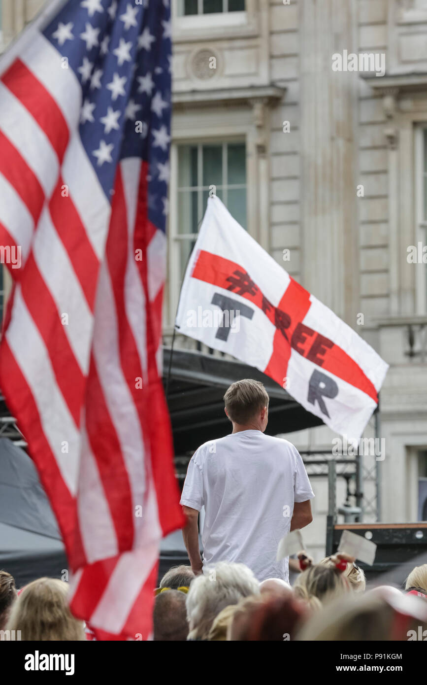 Whitehall Westminster London 14th July 2018 A Free Tommy Robinson Rally In Defence Of The Former