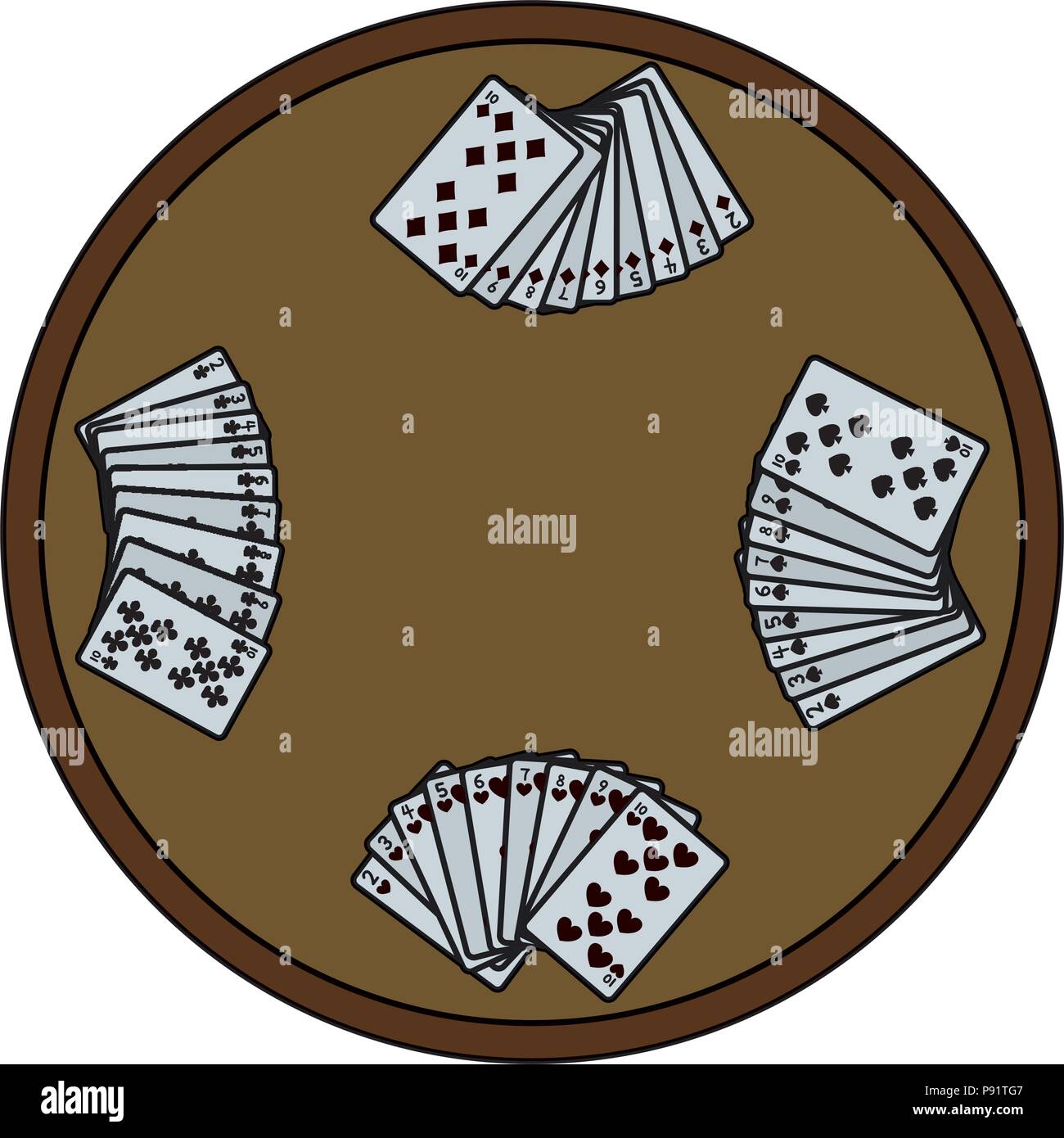 color casino cards addiction game in the table vector illustration