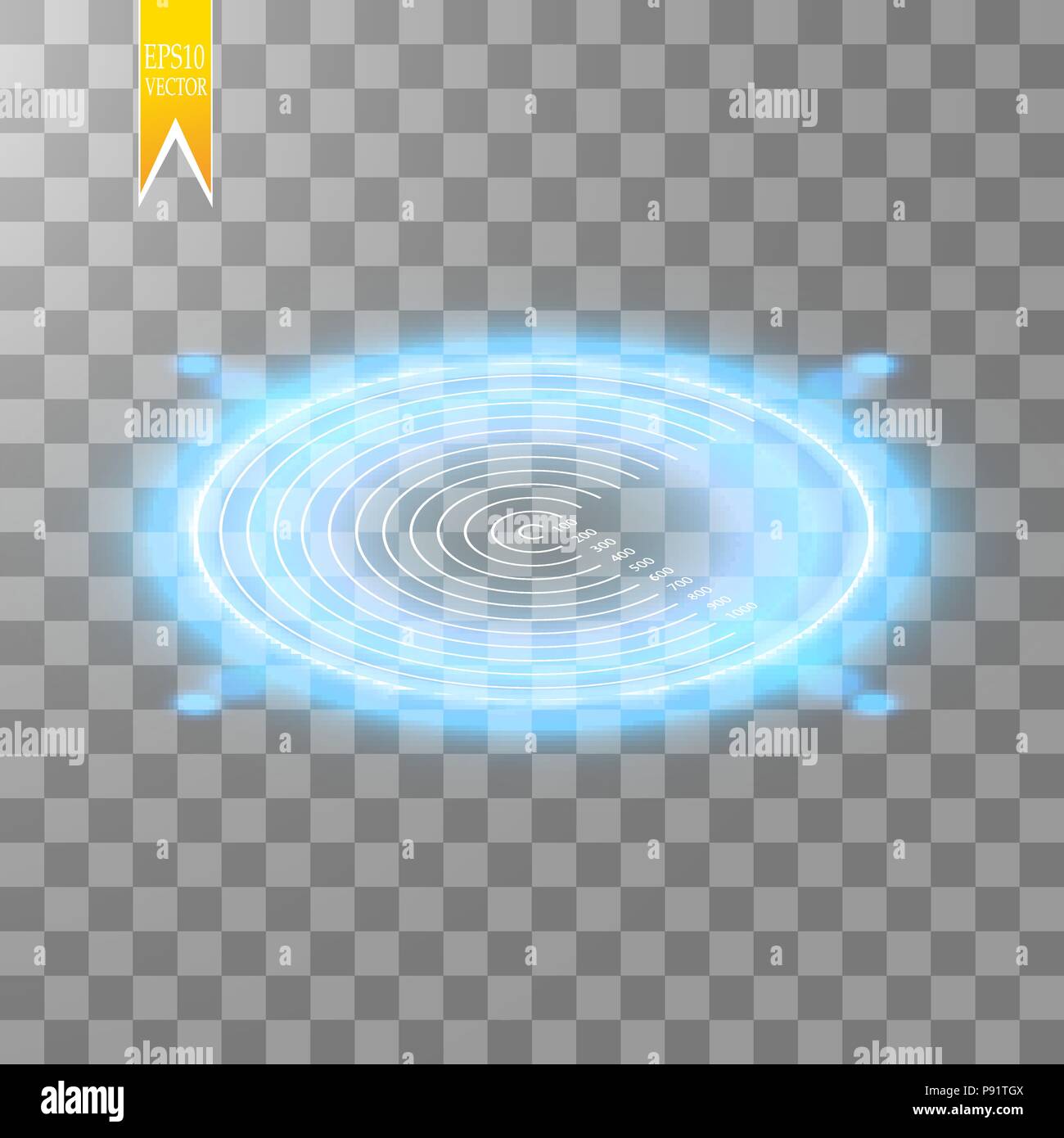 Neon Target isolated. Game Interface Element. Vector illustration Stock Vector