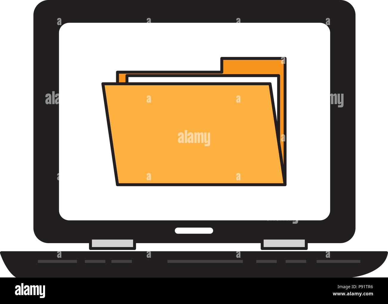 computer laptop with folder vector illustration design Stock Vector ...