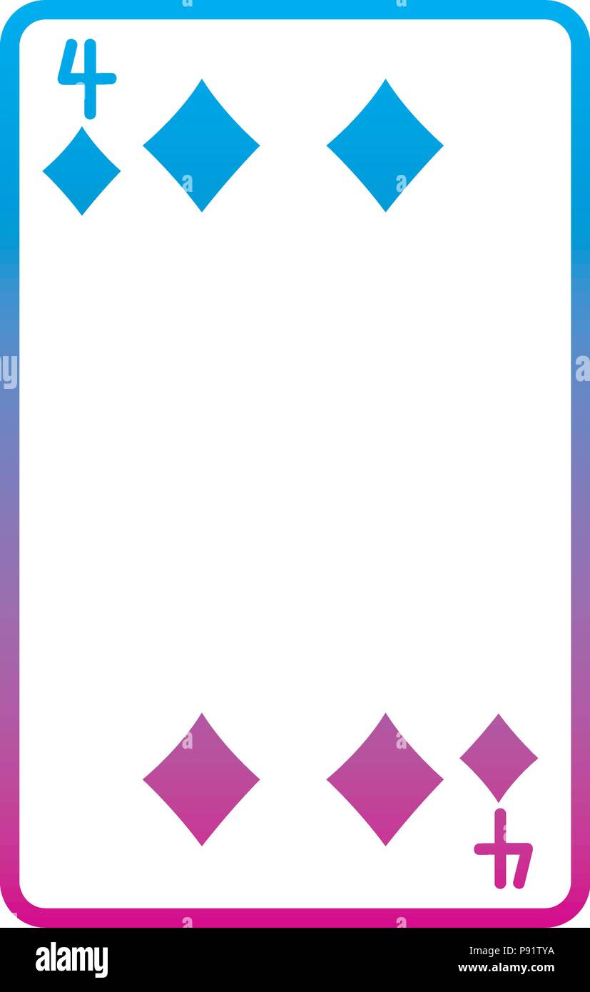 degraded line four diamonds casino card game vector illustration Stock ...