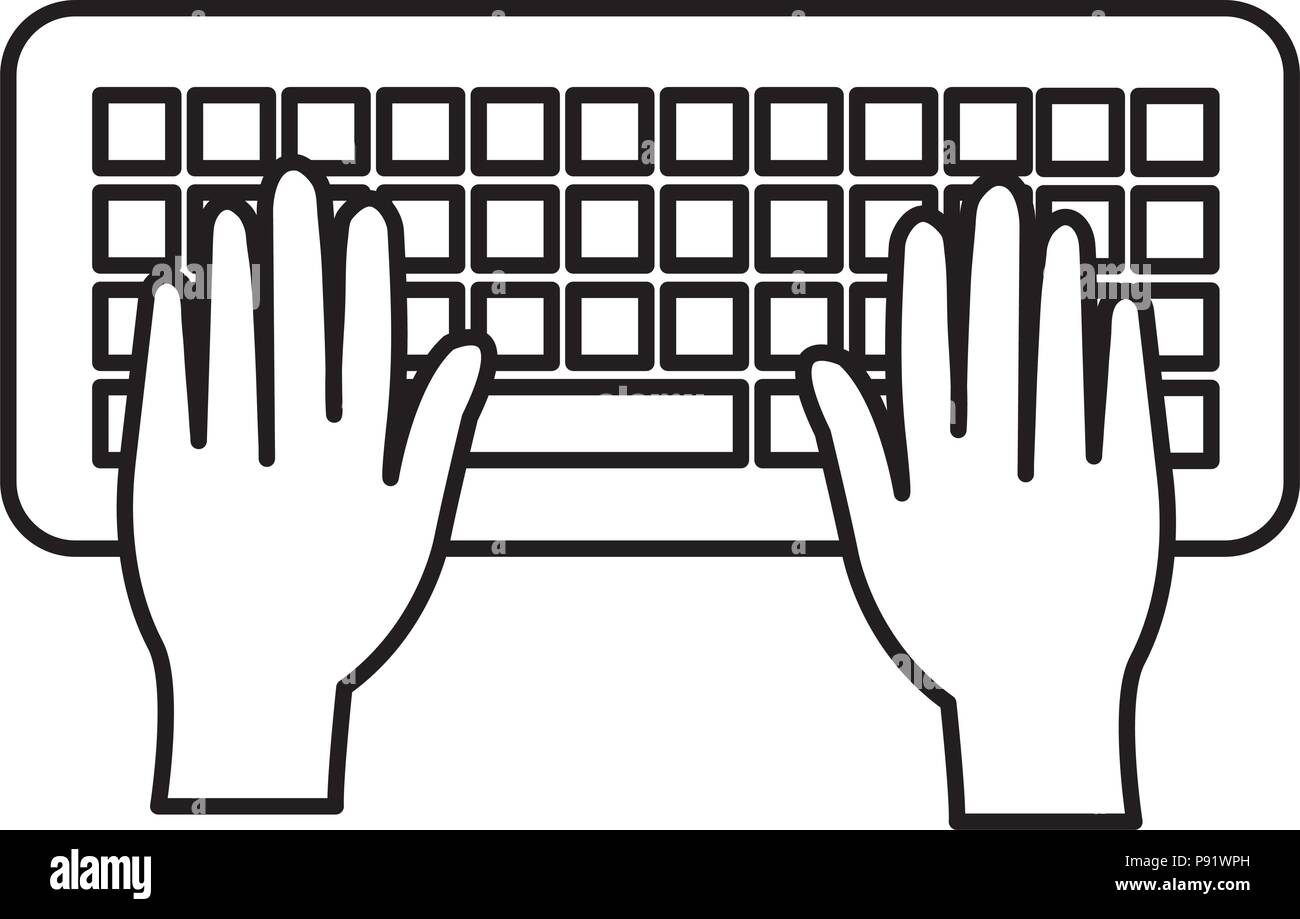 Hands Typing In Keyboard Vector Illustration Design Stock Vector Image Art Alamy
