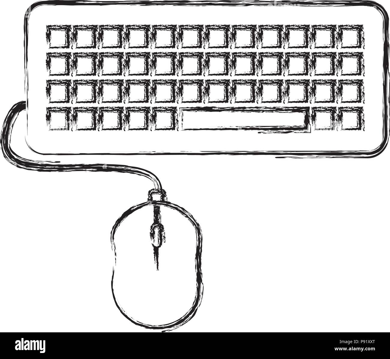 computer keyboard and mouse vector illustration design Stock Vector