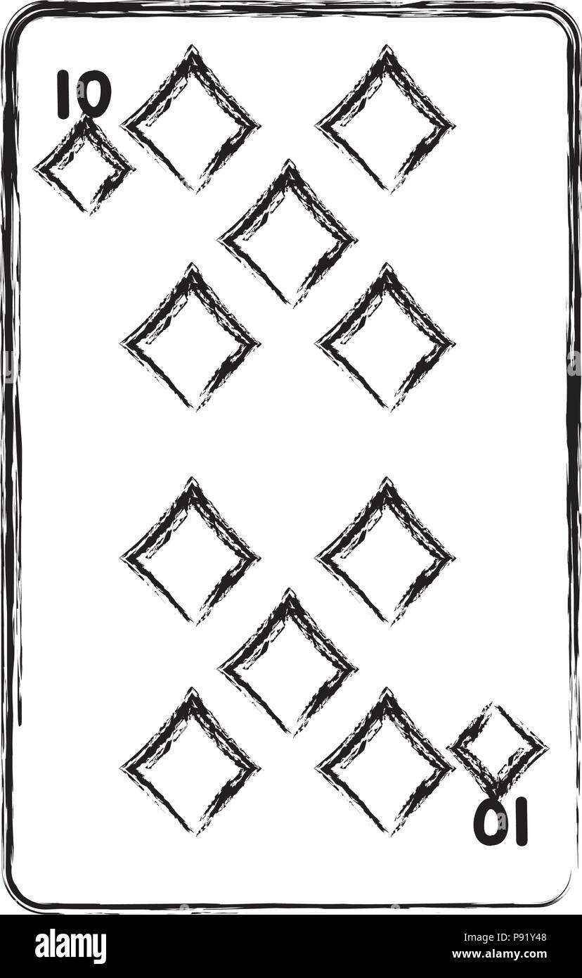 Ten diamonds playing card Black and White Stock Photos & Images - Alamy