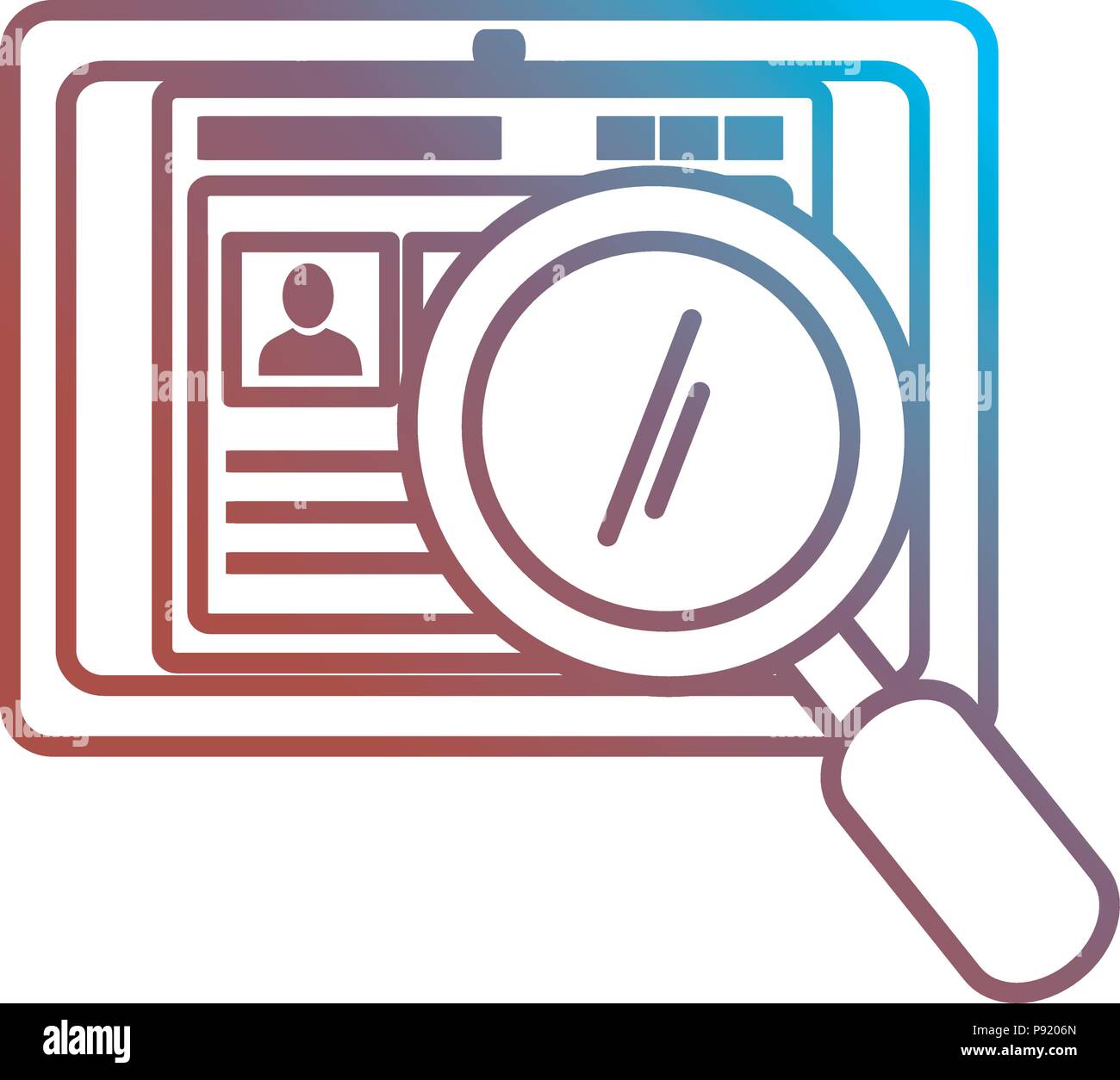 tablet device with magnifying glass vector illustration design Stock ...