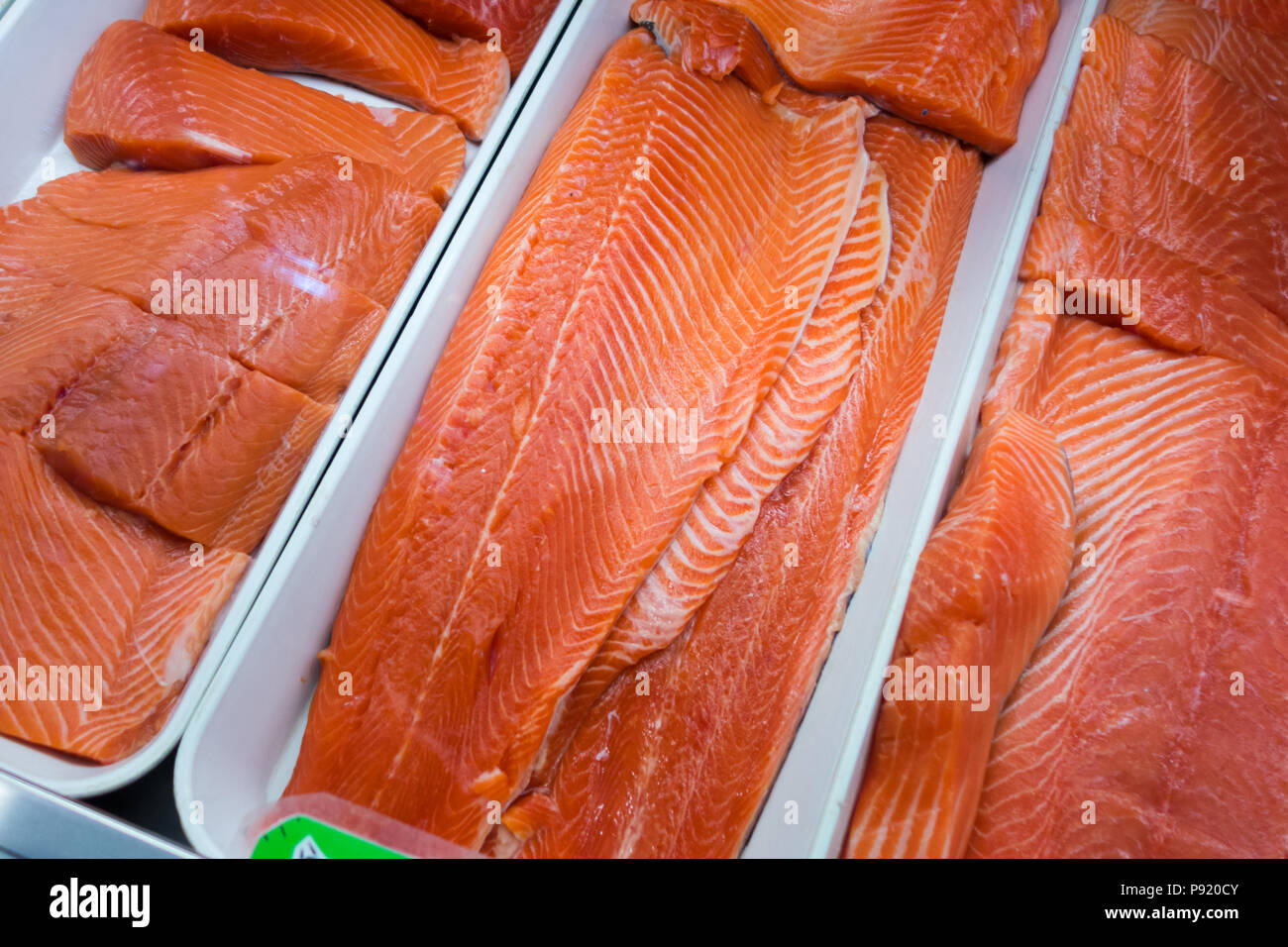 Salmon fish meat texture. Background Stock Photo Alamy