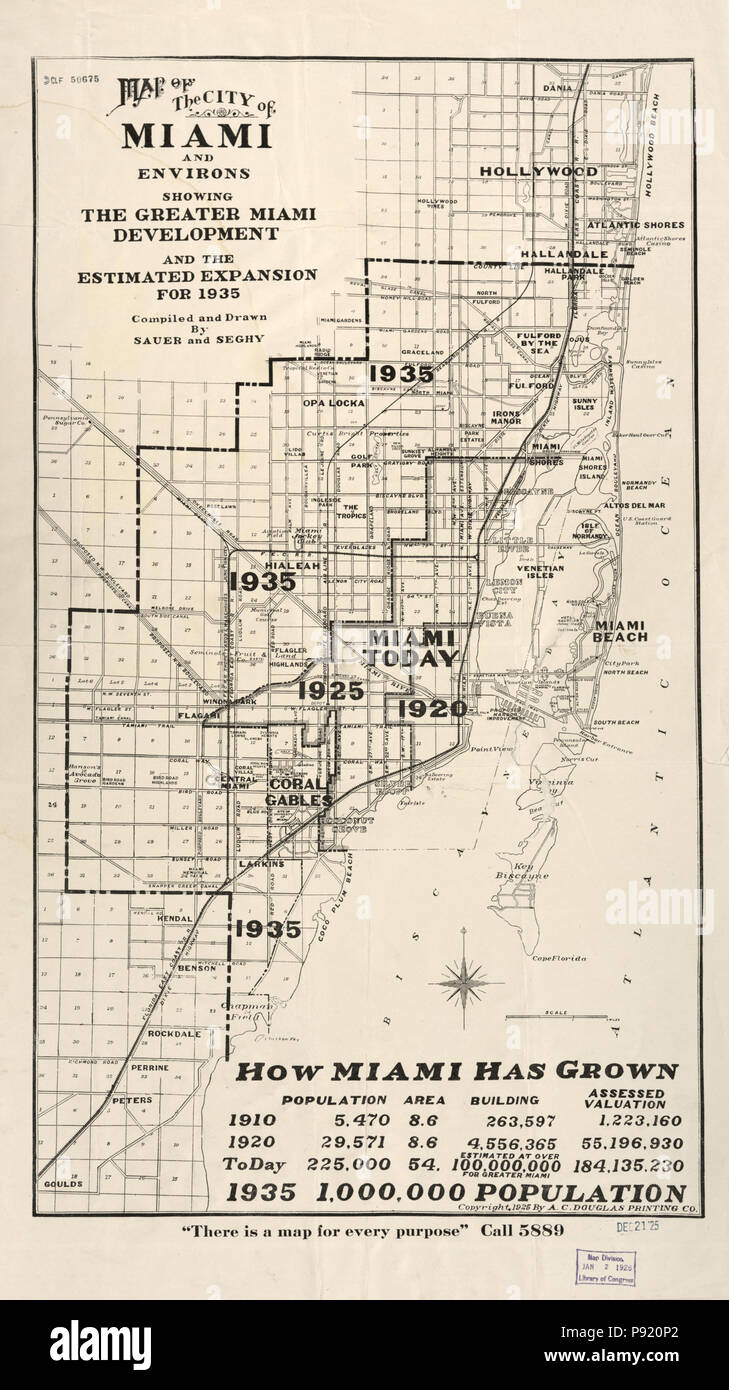 410 Map of the city of Miami and environs - showing the greater Miami ...