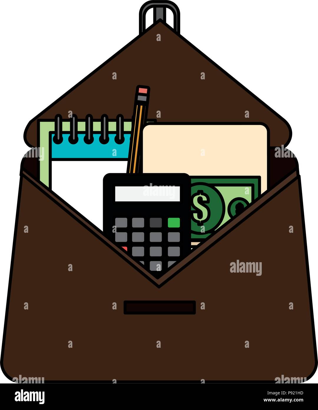 portfolio with school supplies vector illustration design Stock Vector