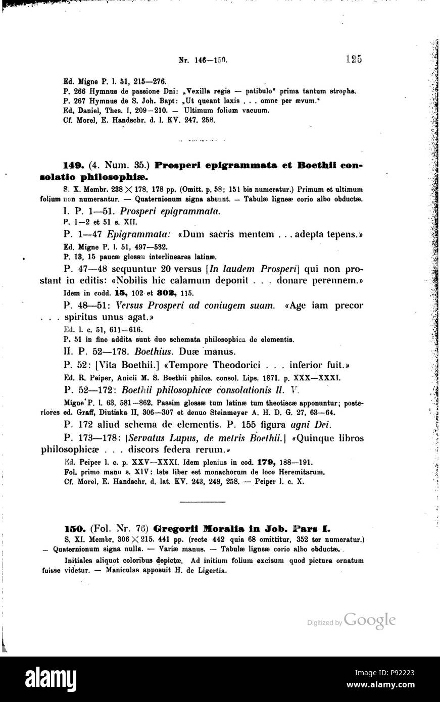 . 415 Meier Einsiedler Handschriftenkatalog 125 Stock Photo Alamy