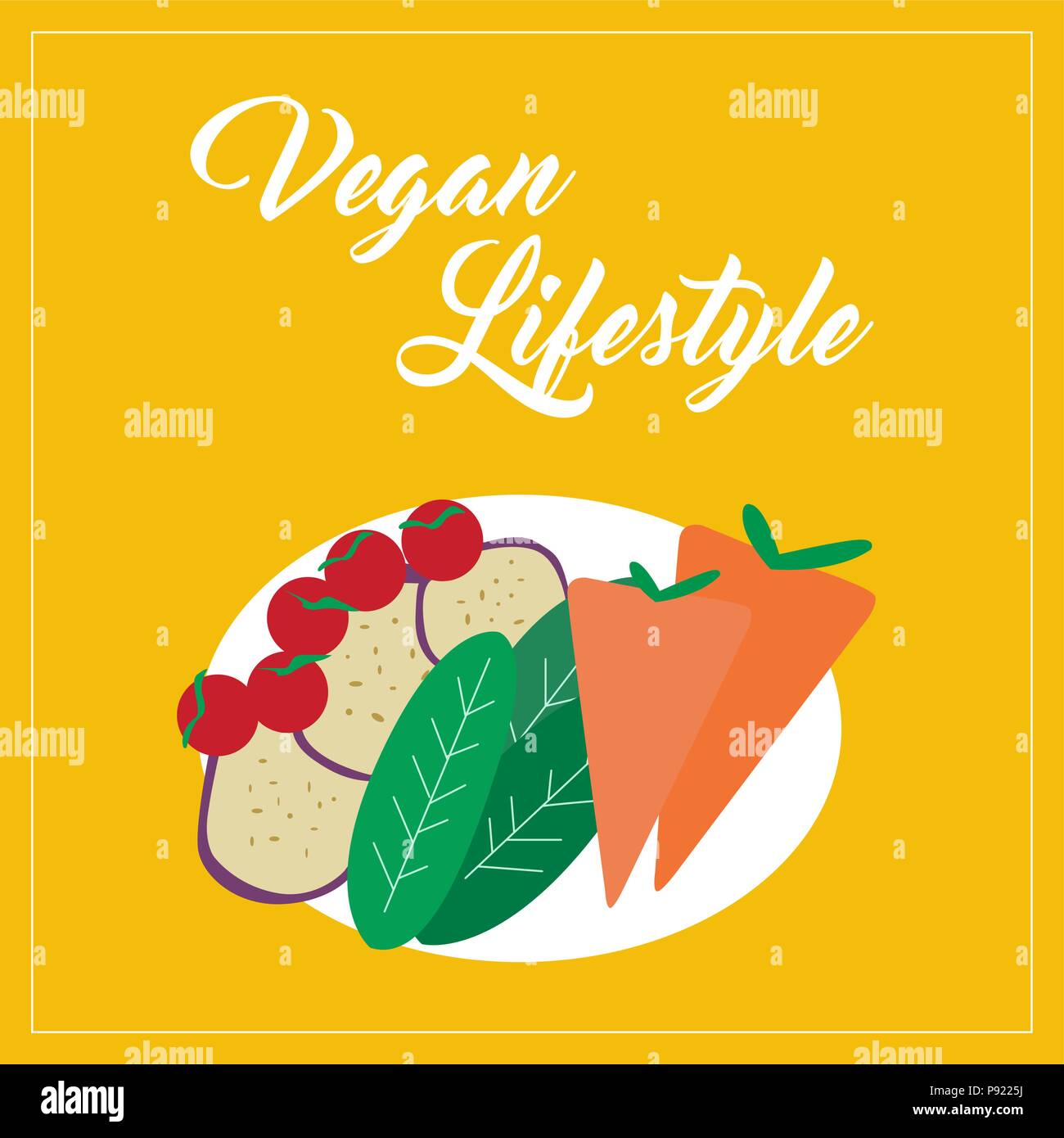 Vegan lifestyle concept Illustration. Vector image. Stock Vector