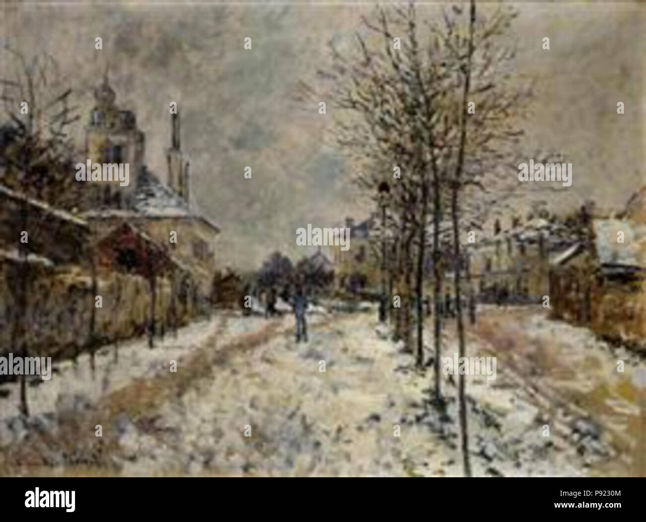 .   424 Monet - snow-effect-the-boulevard-de-pontoise-at-argenteuil Stock Photo