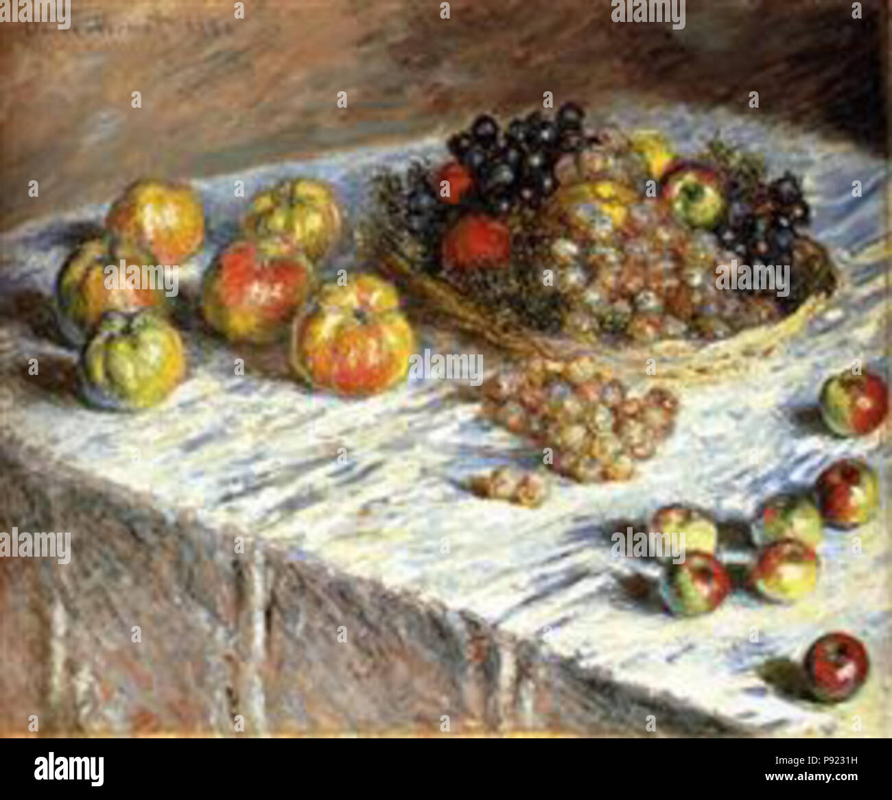 .   424 Monet - still-life-with-apples-and-grapes Stock Photo