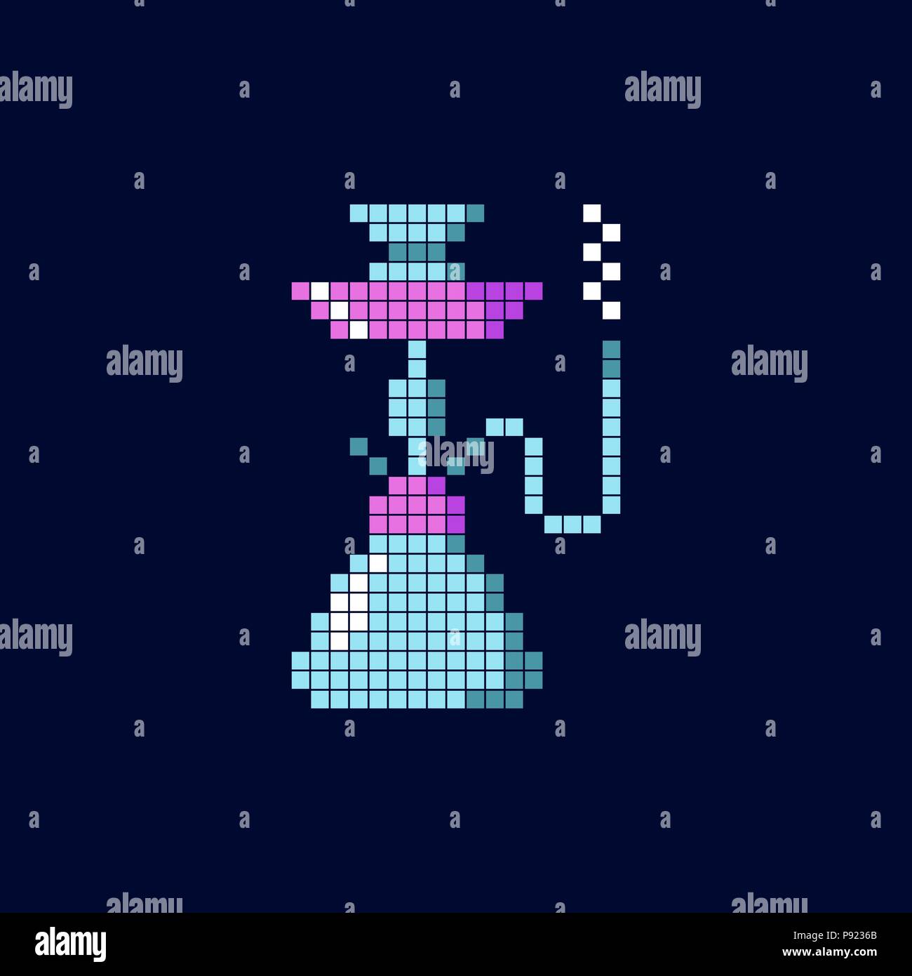 Smoking pipe pixel art hi-res stock
