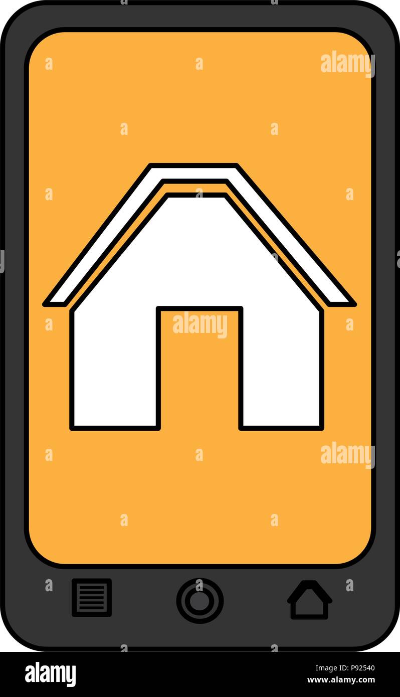 smartphone device with home icon Stock Vector Image & Art - Alamy