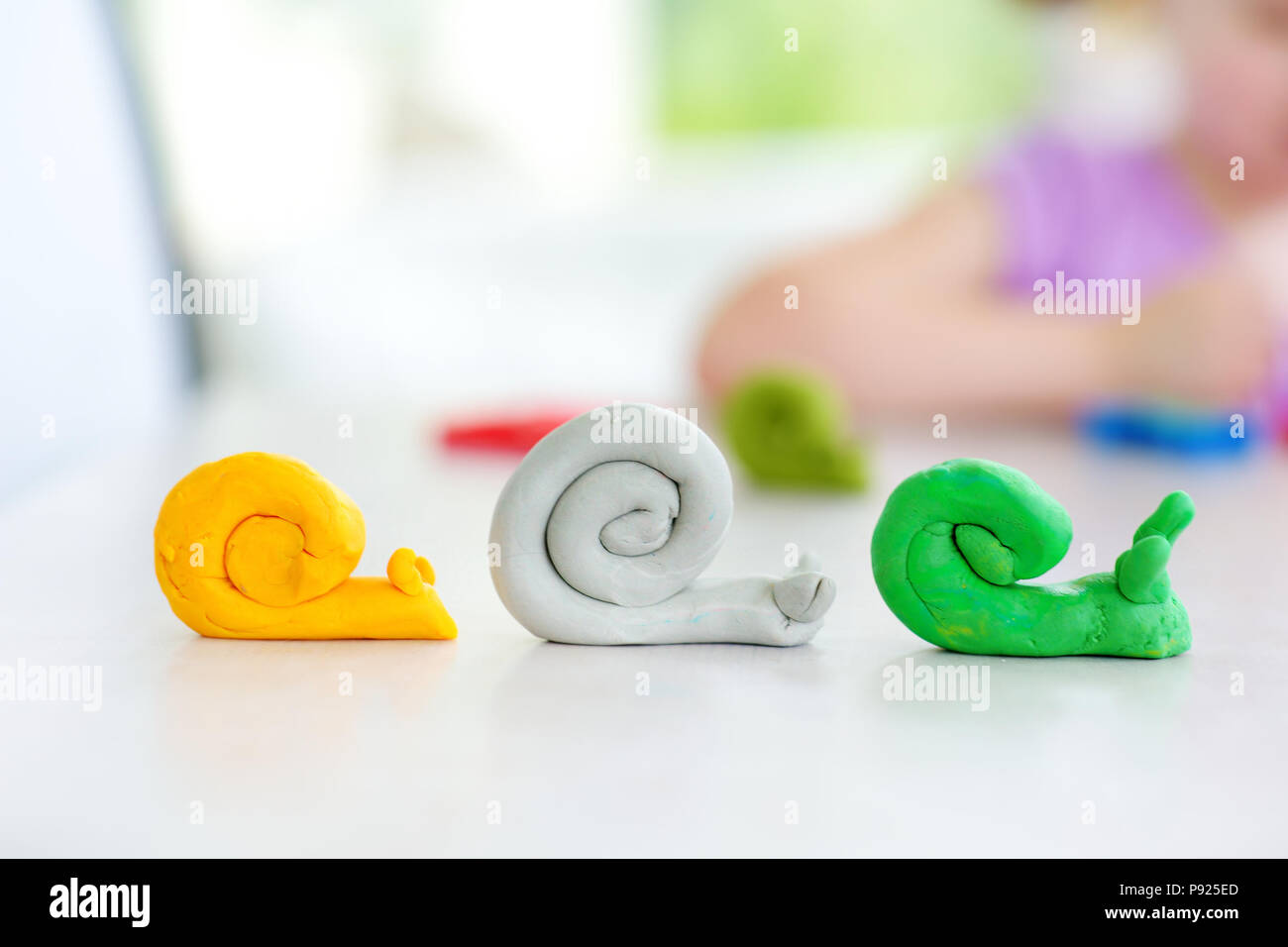 How to make snail clay modelling for kids, Making colourful animal shapes  from clay 