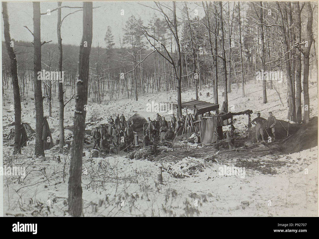 418 Militärischer Holzkohlenmeiler beim Jägerh. östlich Brzezany (BildID 15439020) Stock Photo
