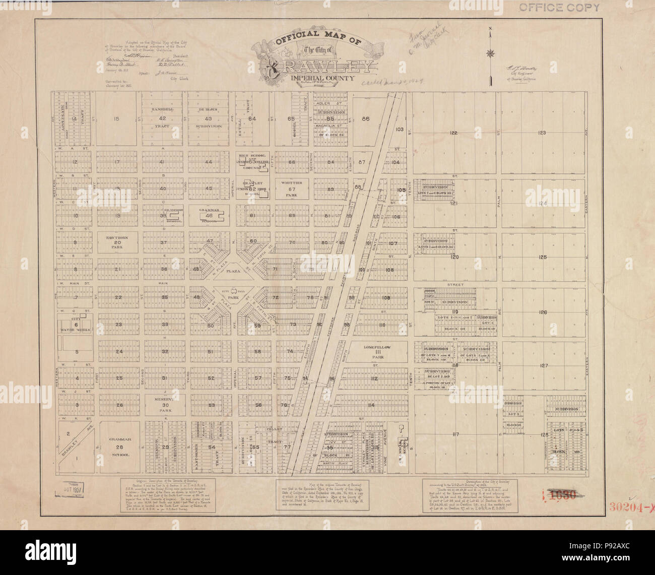 . 441 Official map of the City of Brawley, Imperial County, California