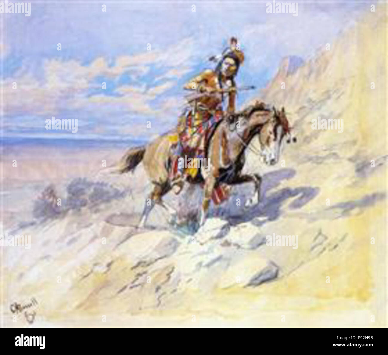 Indian on horseback hi-res stock photography and images - Alamy
