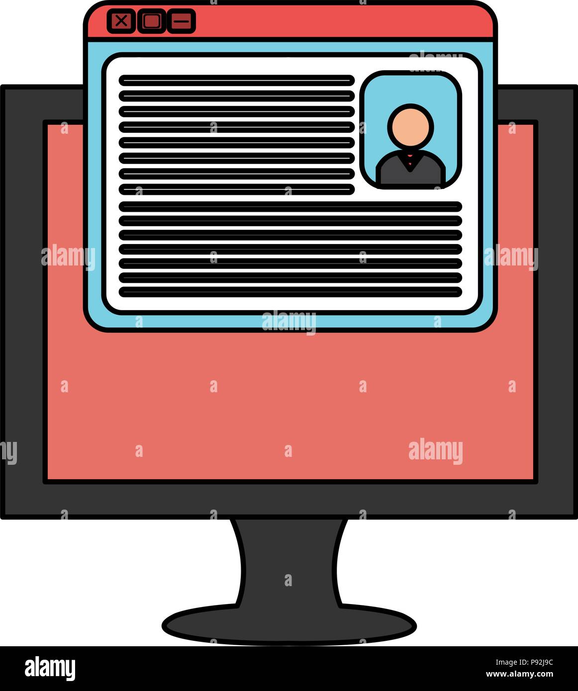 monitor computer with acount loging Stock Vector Image & Art - Alamy
