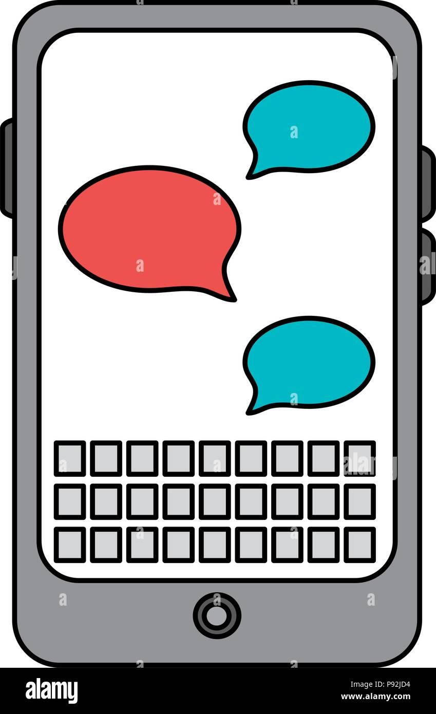 smartphone device with speech bubbles Stock Vector Image & Art - Alamy