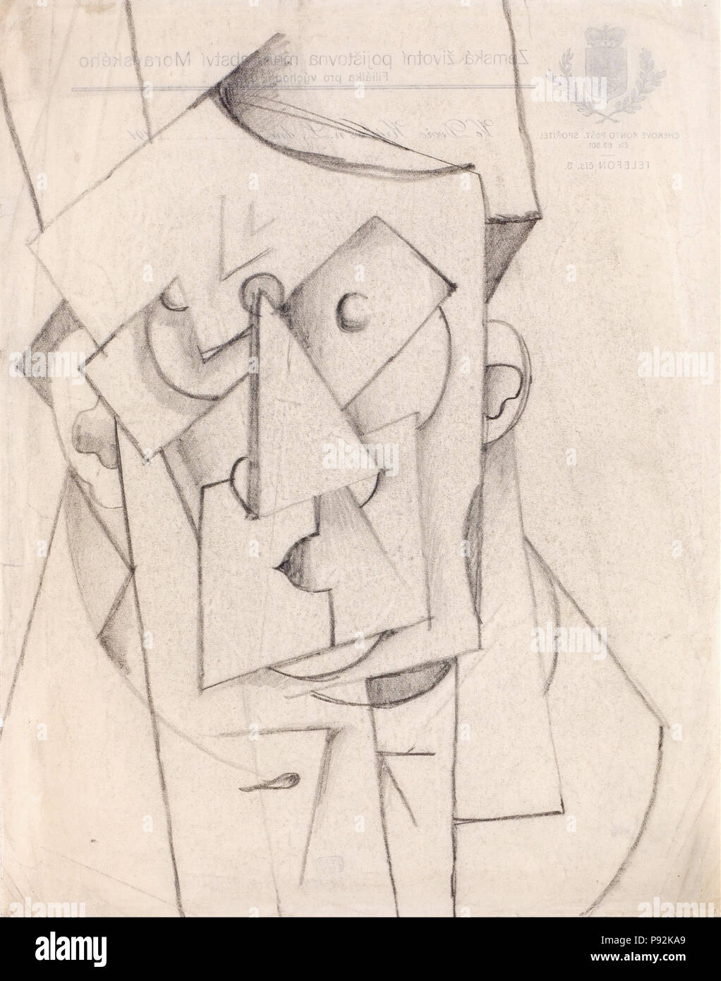 444 Otto Gutfreund - Cubist Composition – The Head - Stock Photo