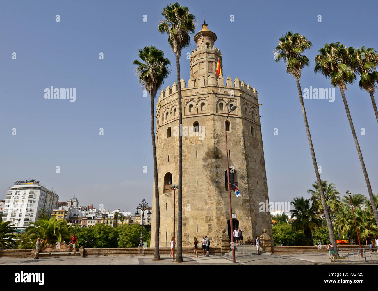 Torre del Oro (Tower of Gold), Seville, Spain (Sevilla - España) Stock Photo