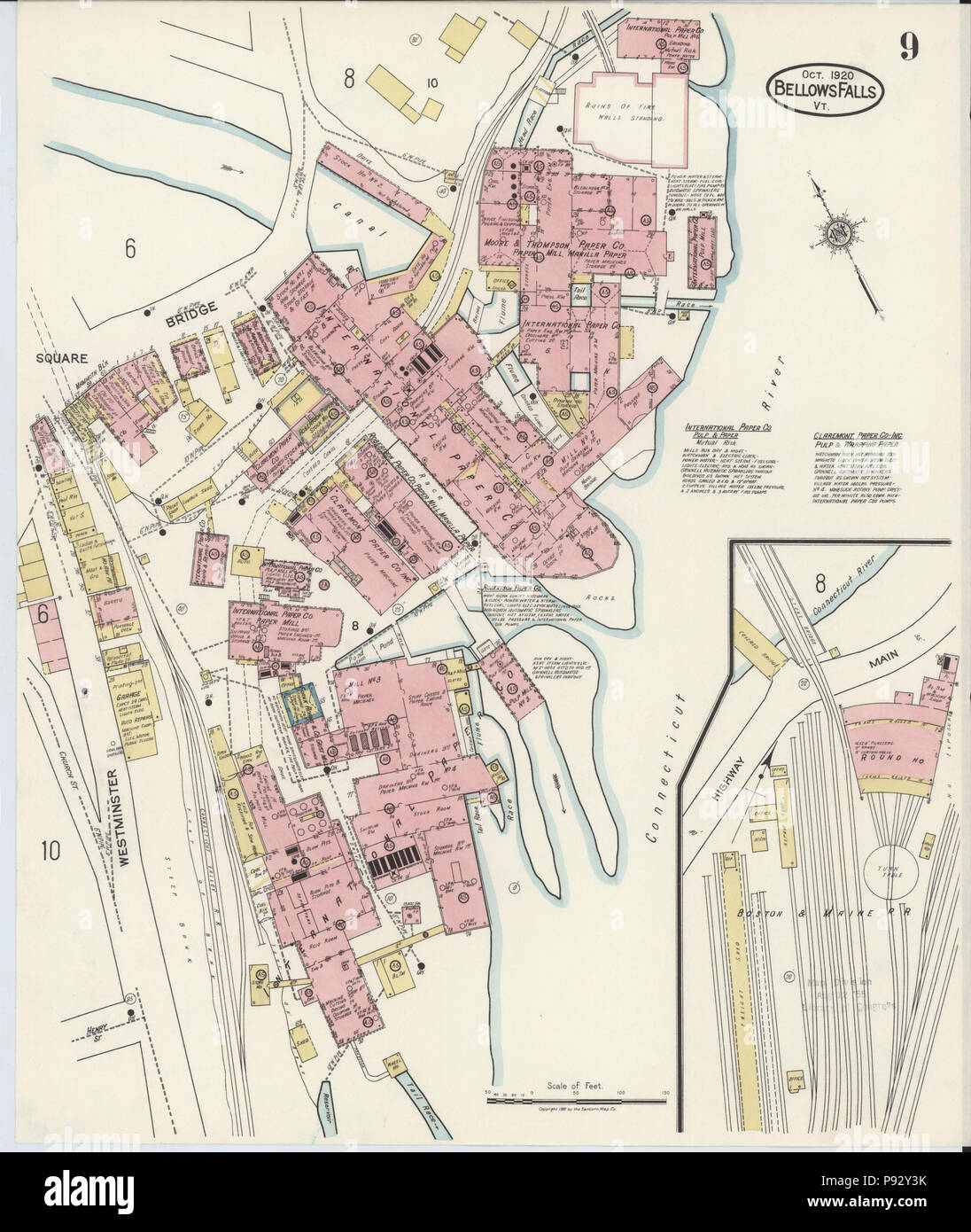 Map of bellows falls hires stock photography and images Alamy