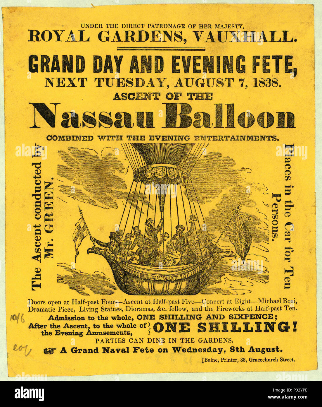 Royal Gardens,Vauxhall,Ascent of Nassau Balloon,Charles Green,London,England