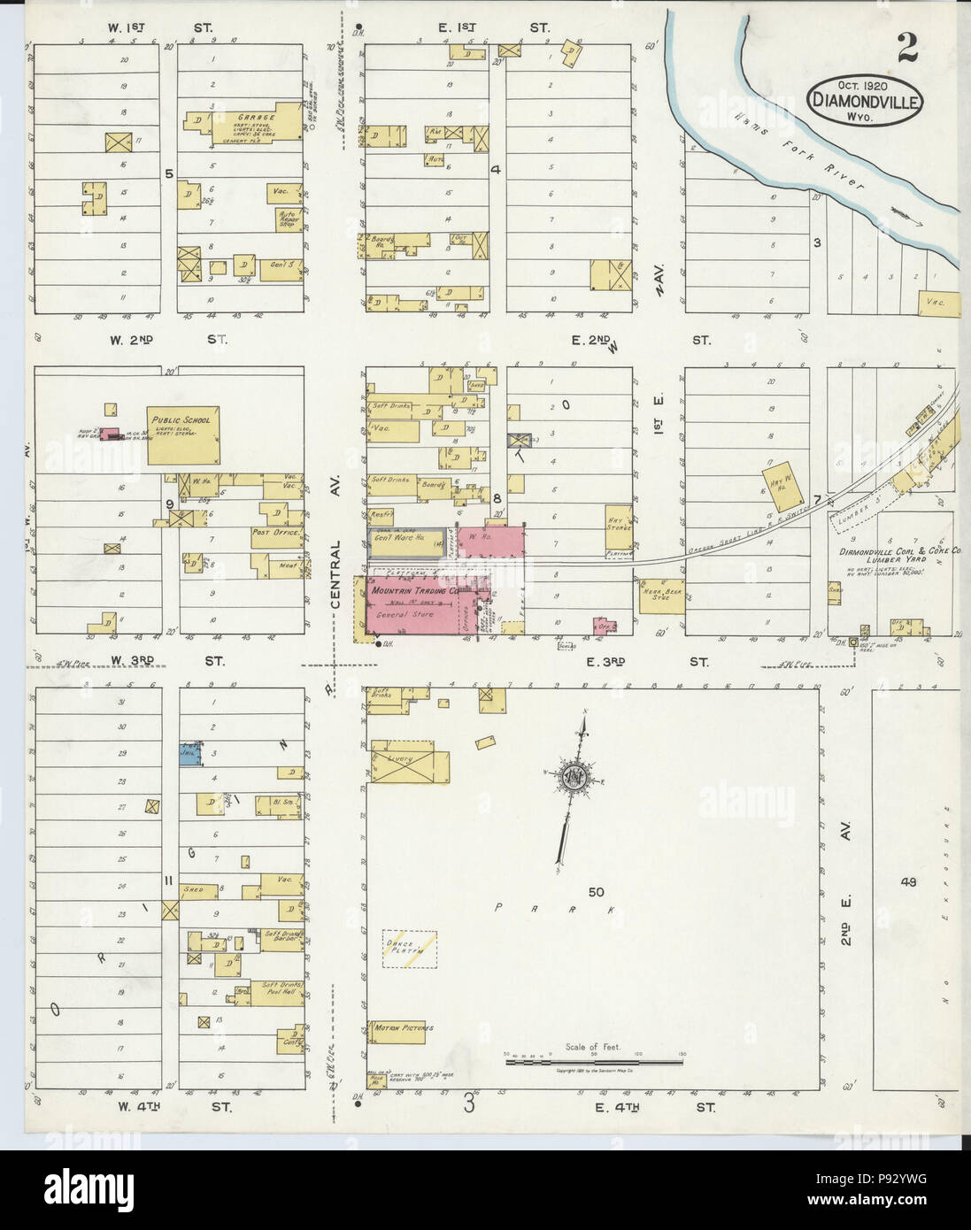 Map of diamondville wyoming hires stock photography and images Alamy