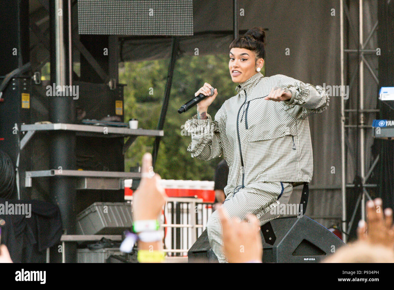 Kehlani performing at Fvded in the Park festival at Holland Park in Surrey, BC on July 8th, 2018 Stock Photo