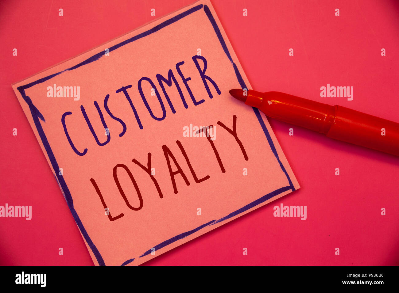 Writing Note Showing Customer Loyalty Business Photo Showcasing Client Satisfaction Long Term Relation Confidence Ideas Concepts Intentions On Pink Stock Photo Alamy