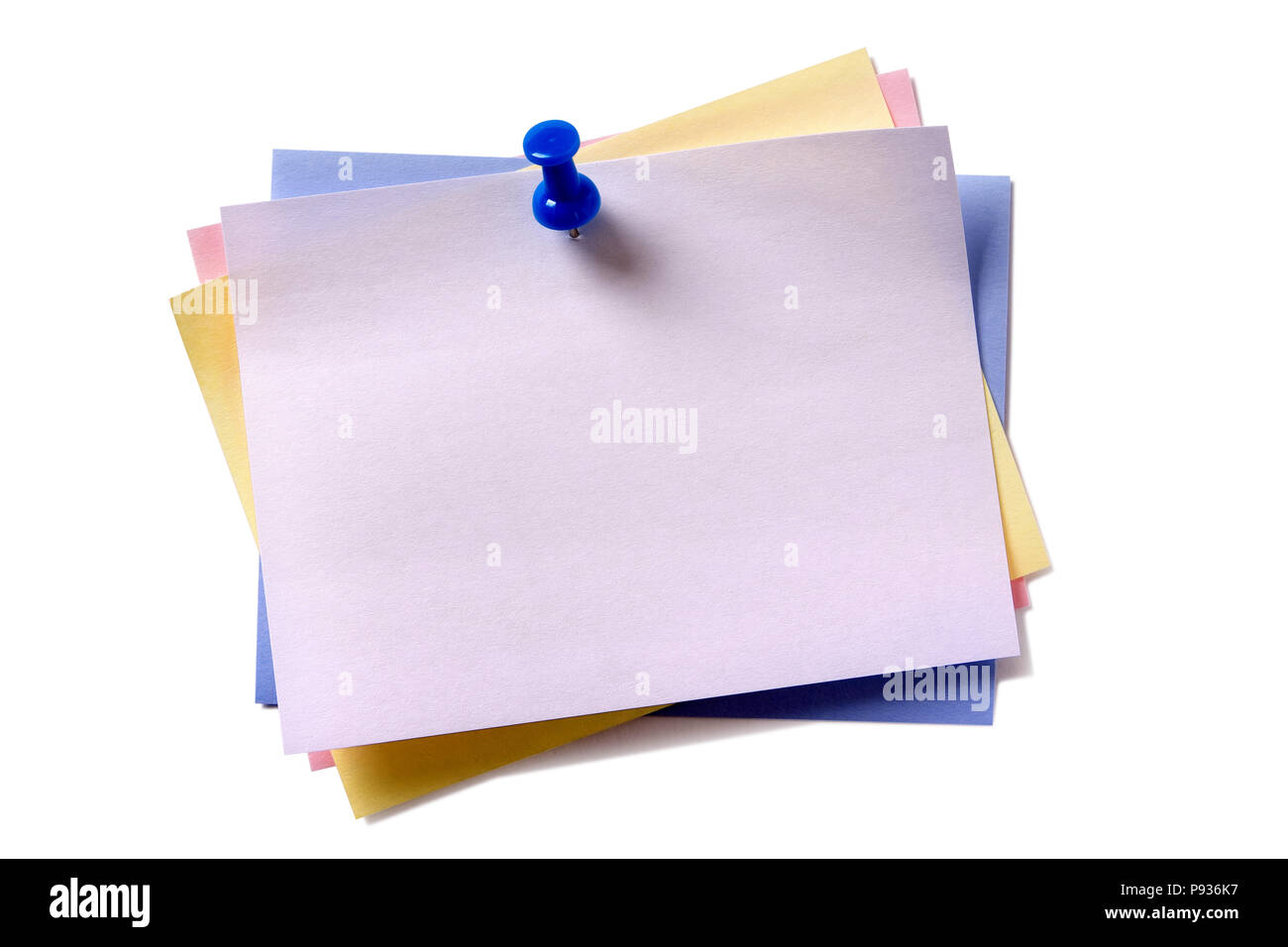 Several sticky post notes different colors Stock Photo