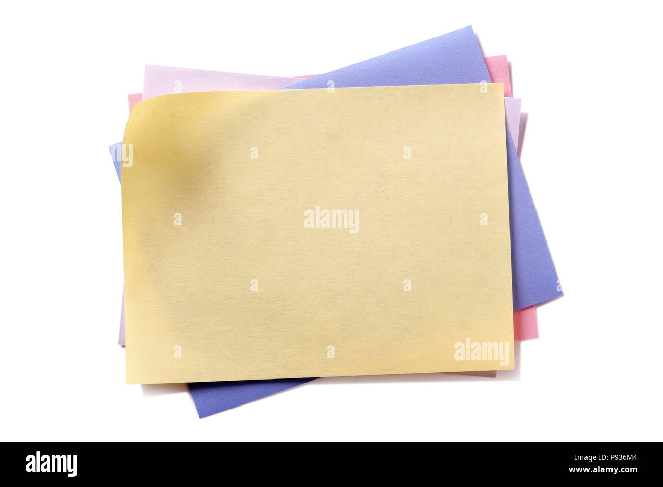 Several sticky post notes different colors Stock Photo