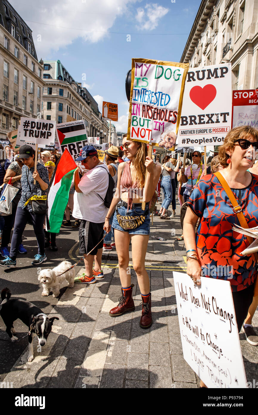 Stop Trump Demo London 13 July 2018 Stock Photo