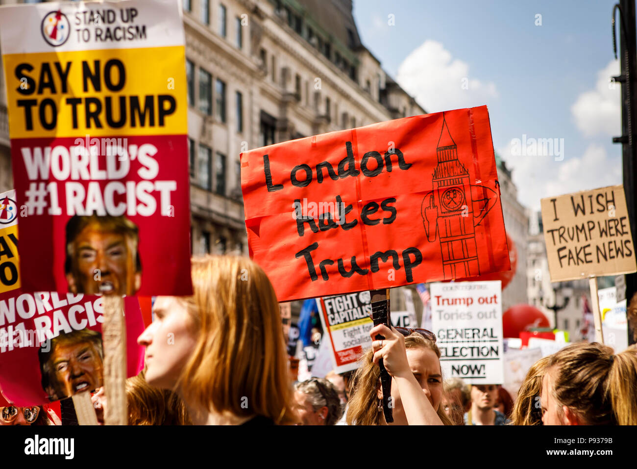 Stop Trump Demo London 13 July 2018 Stock Photo
