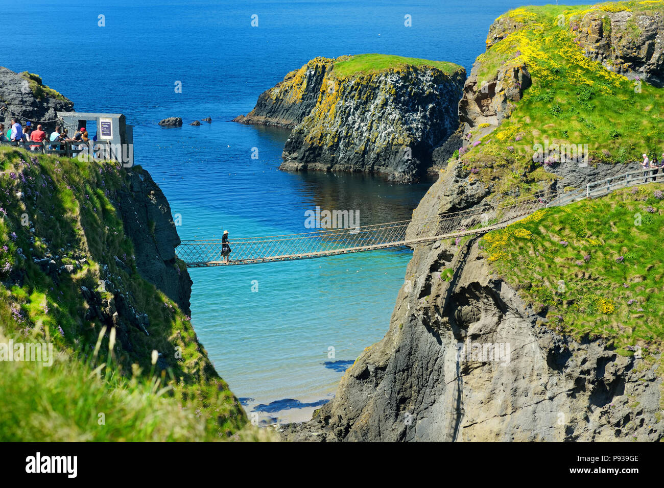 CarrickaRede Rope Bridge, famous rope bridge near Ballintoy in County