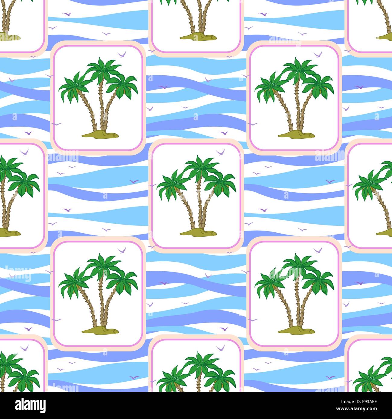 Seamless Pattern, Palms Stock Vector