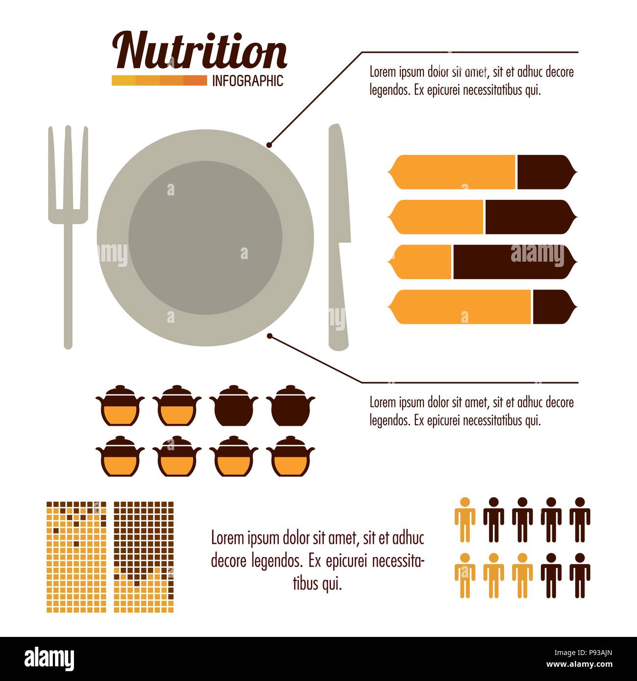 Nutritional Status Graphics Nutrition and food infographic with statistics and elements vector ...