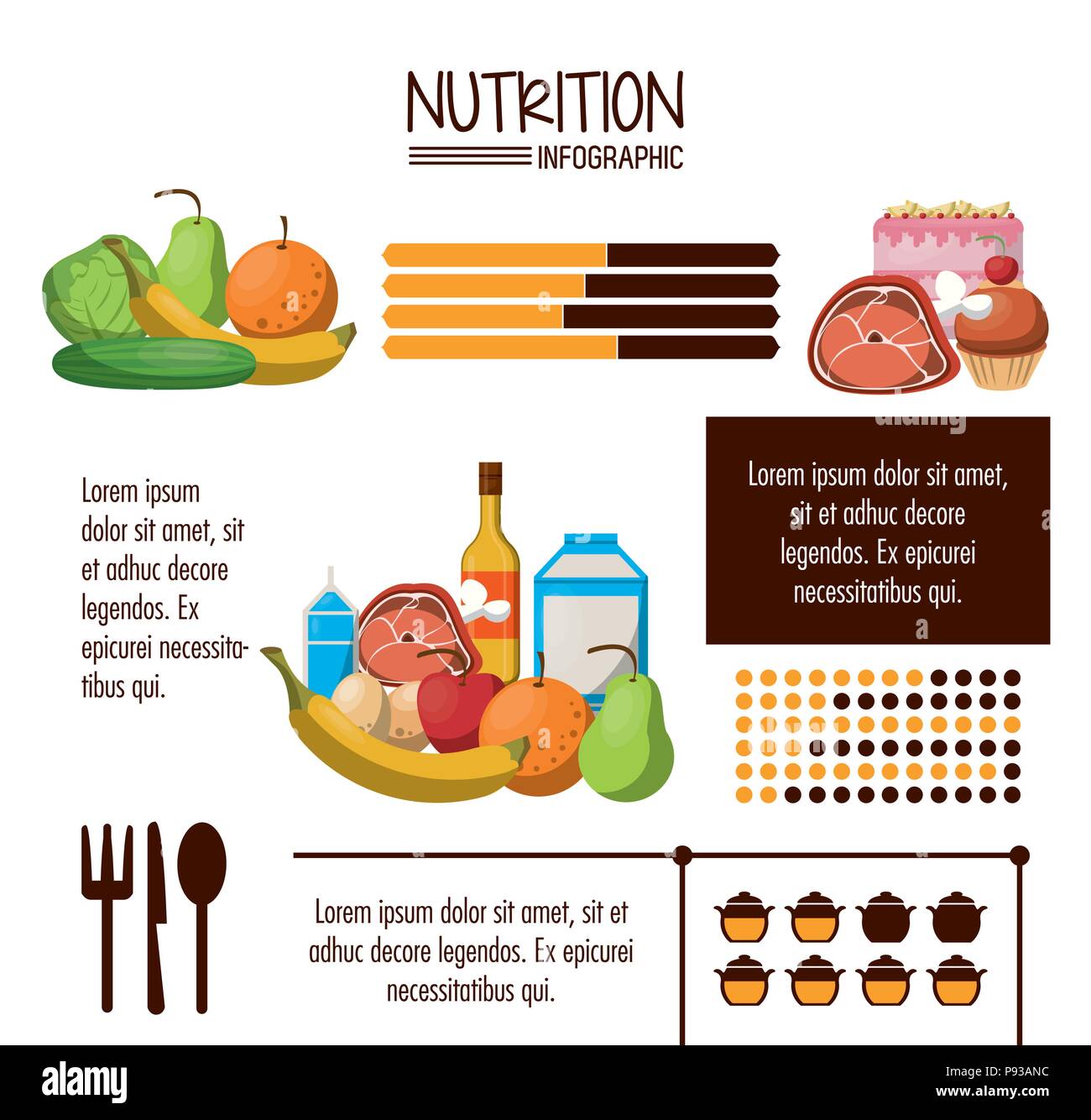 nutrition-and-food-infographic-with-statistics-and-elements-vector