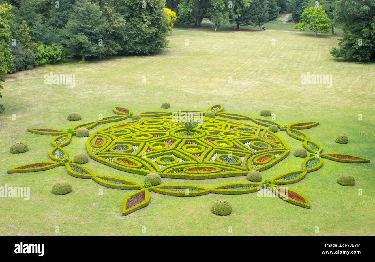 Beautiful view of floral ornaments in the chateau park in Kromeriz in the  Czech Republic Stock Photo - Alamy