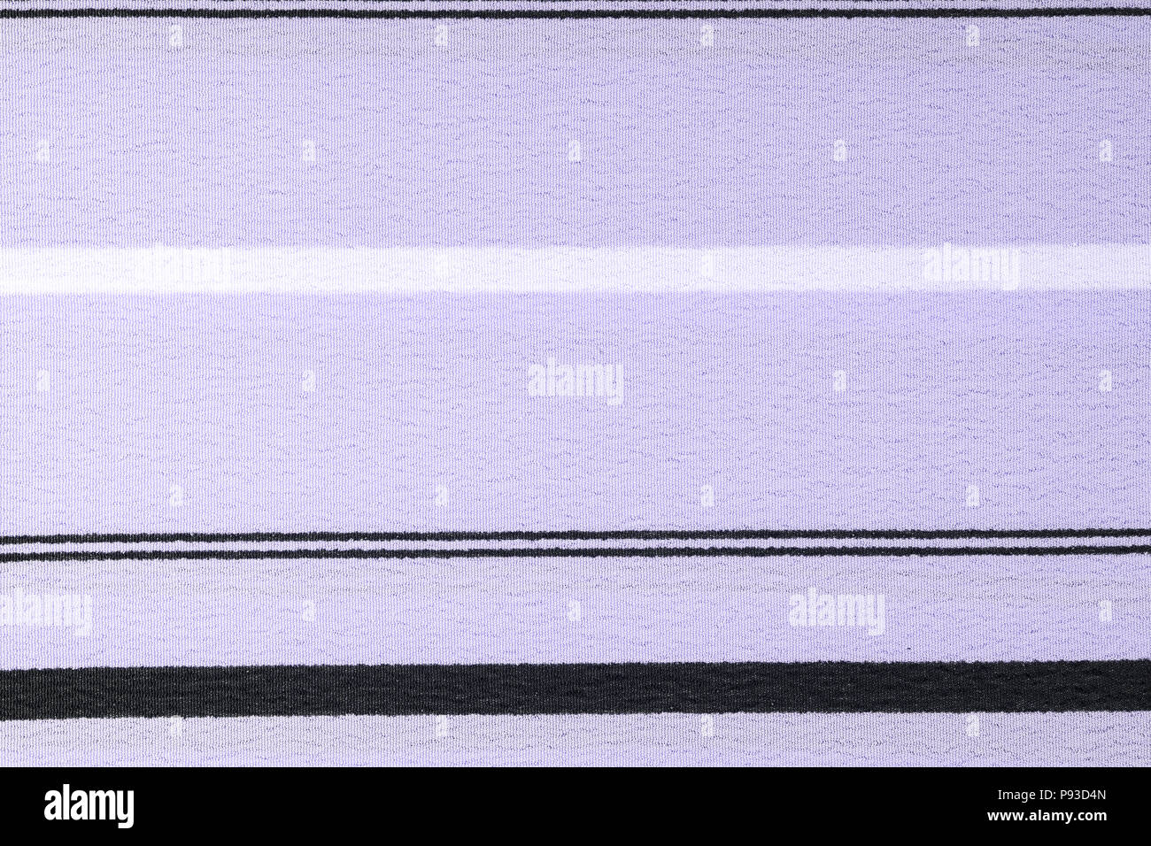 Violet fabric texture with black and white stripes pattern. Closeup Stock Photo